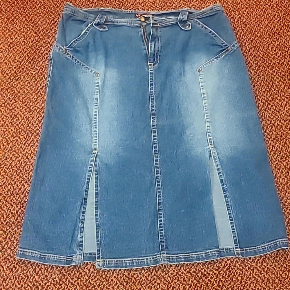 Denim skirt size 24 with 2 slits in front